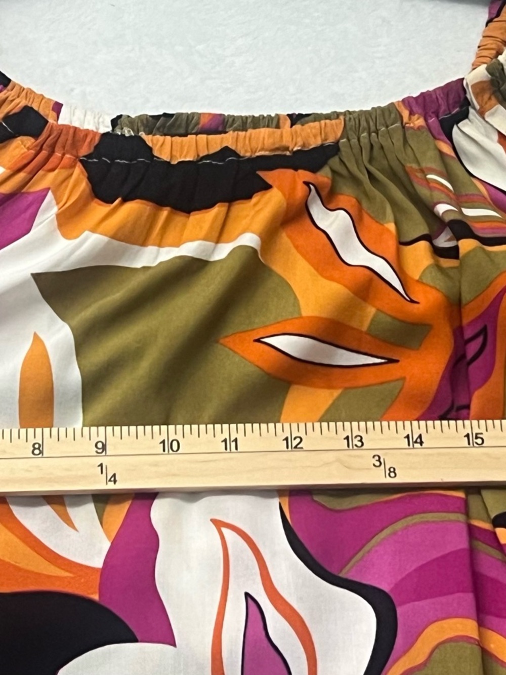 MSK Magenta, Olive & Orange Floral High-Low Dress, Size XL - Picture 9 of 9